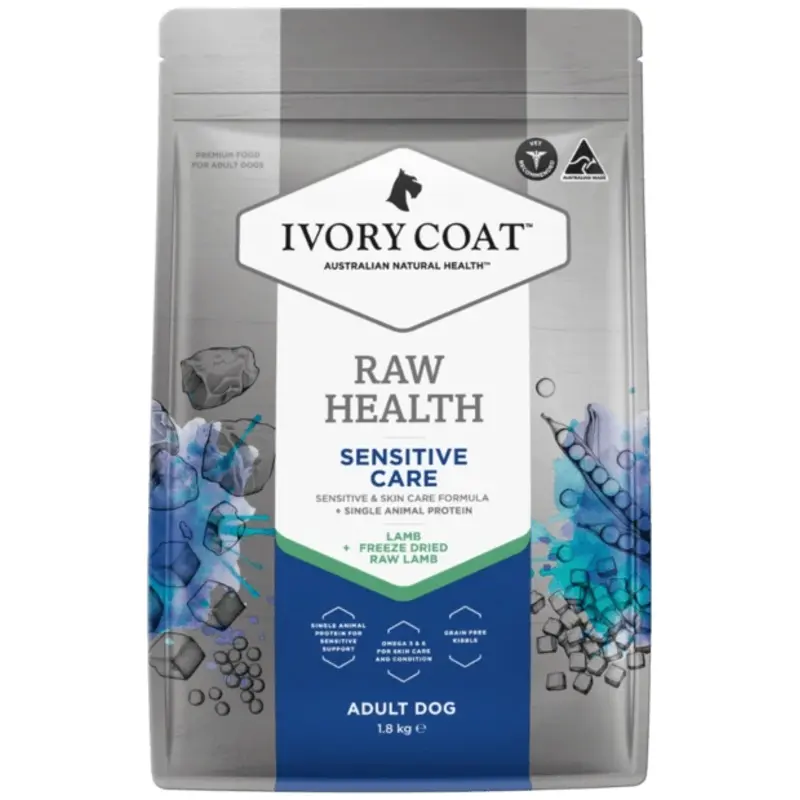 Ivory Coat Raw Health Dry Dog Food Adult Lamb Sensitive