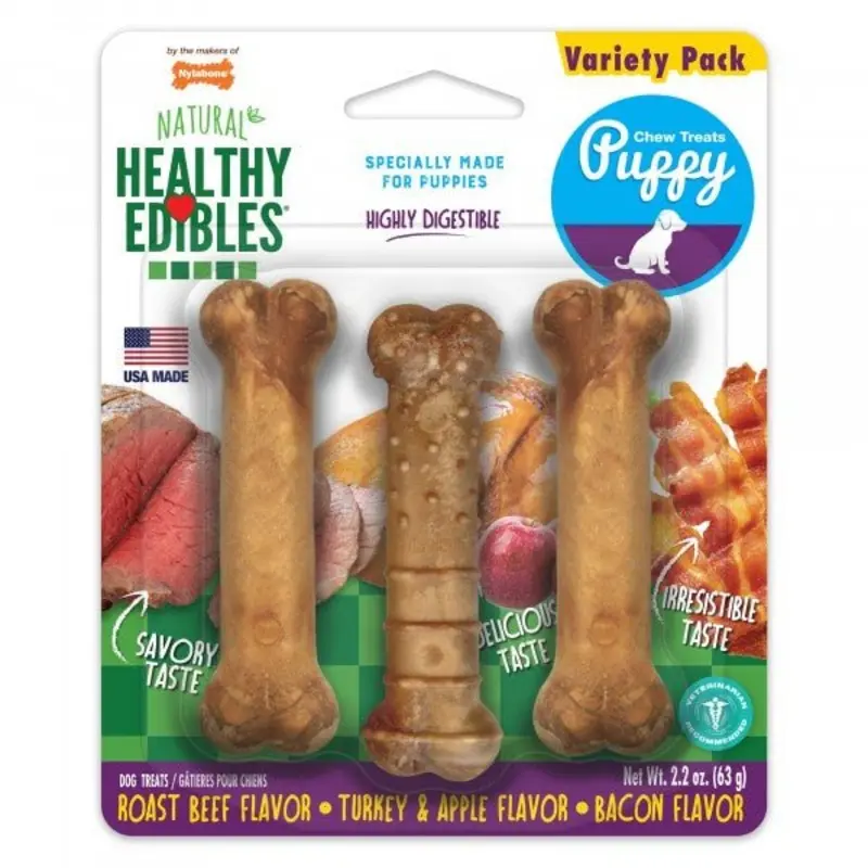 Nylabone Puppy Edibles Variety 3 Pack Petite 63g