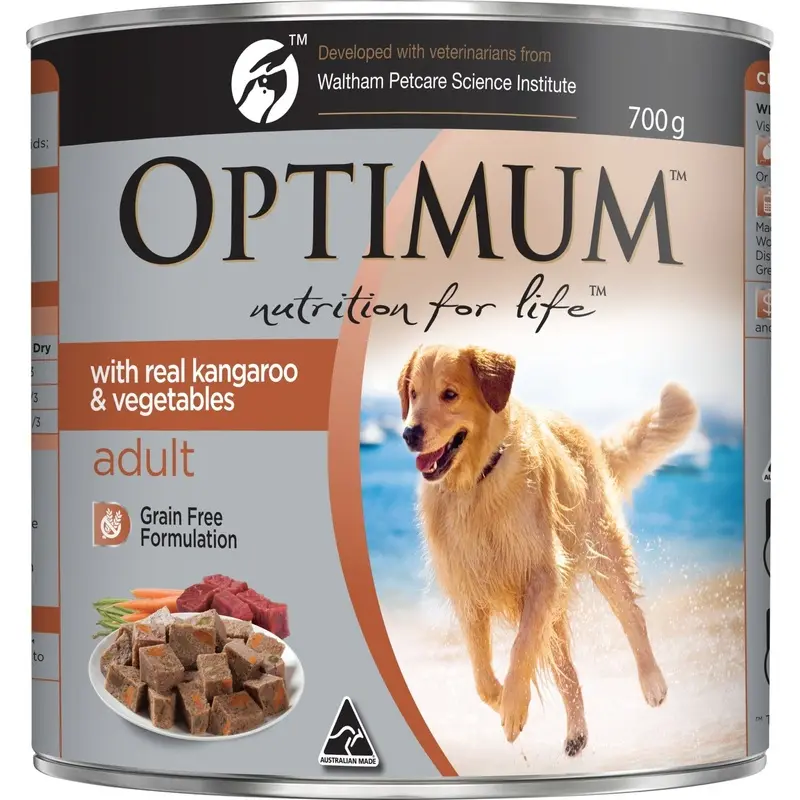 Optimum Wet Dog Food Adult Kangaroo & Vegetables 12x700g