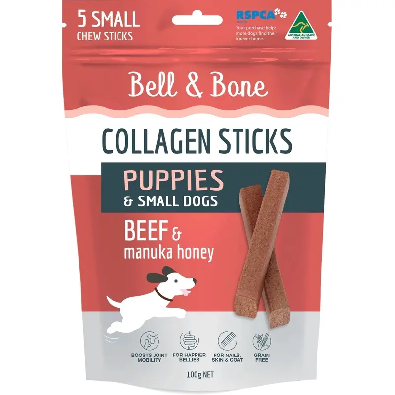 Bell & Bone - Collagen Chew Sticks for Puppies and Small Dogs - Beef