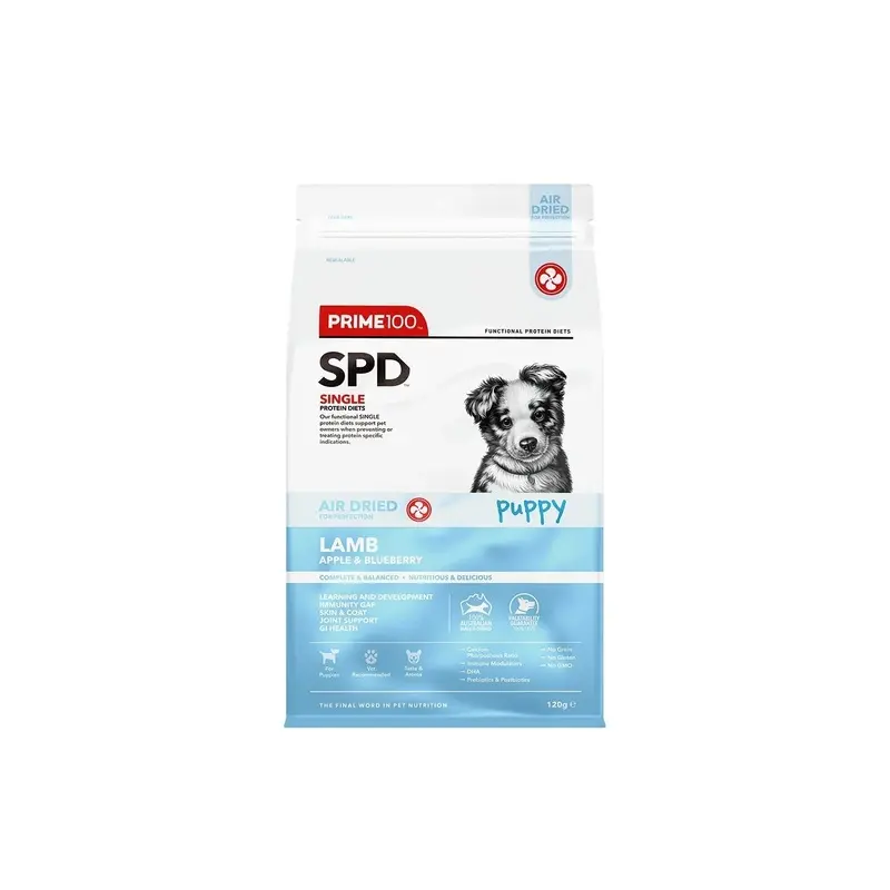 Prime100 Air Dried Puppy Lamb,Apple and Blueberry
