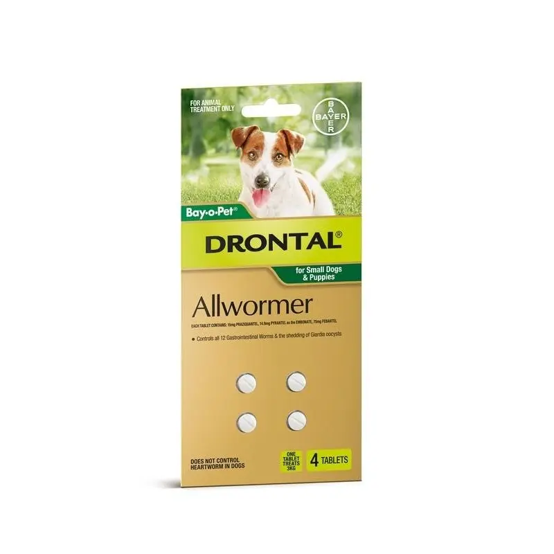 Drontal Dog Wormer Extra Small Up To 3kg 4 pack
