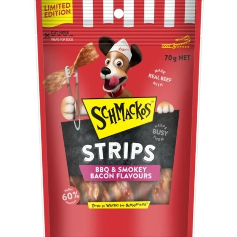 Schamckos BBQ and Smokey Flavour Bacon Strips 70g