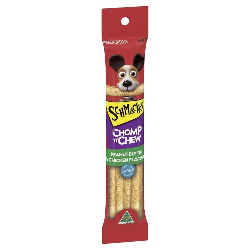 Schmackos Chomp N Chew Peanut Butter Flavour Large Dog