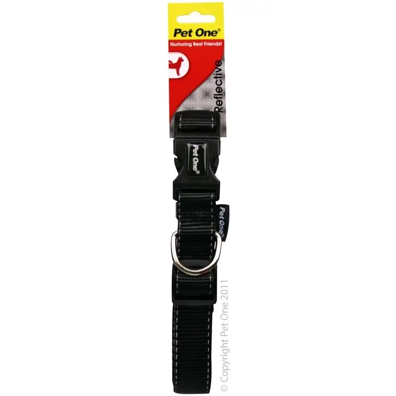 Pet One Collar Reflective Nylon 35-50cm