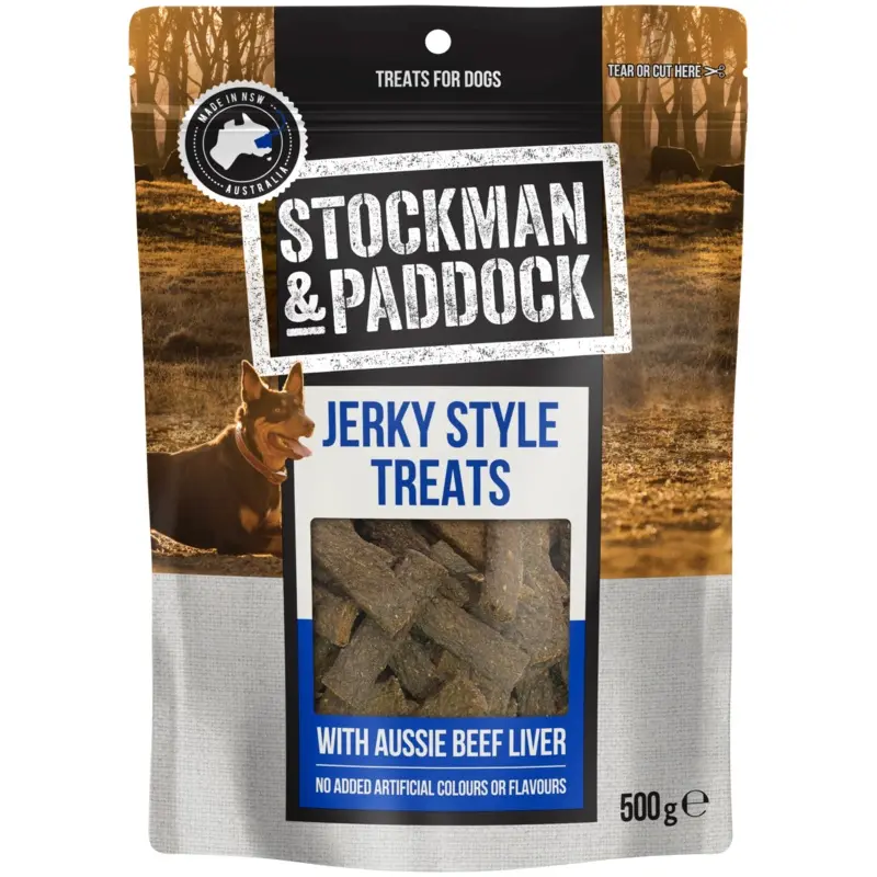Stockmans & Paddock Jerky Style Treats Aussie Beef Liver 500g