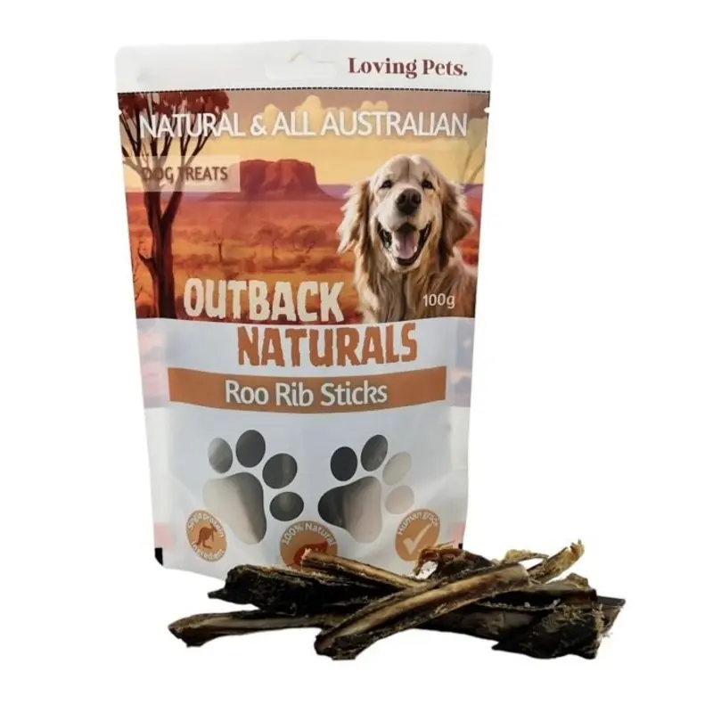 Loving Pets Dog Treats Roo Rib Sticks 100g