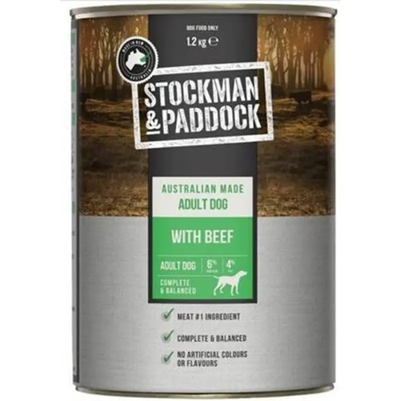 Stockmans Paddock Wet Dog Food Beef Loaf 6 x1.2kg