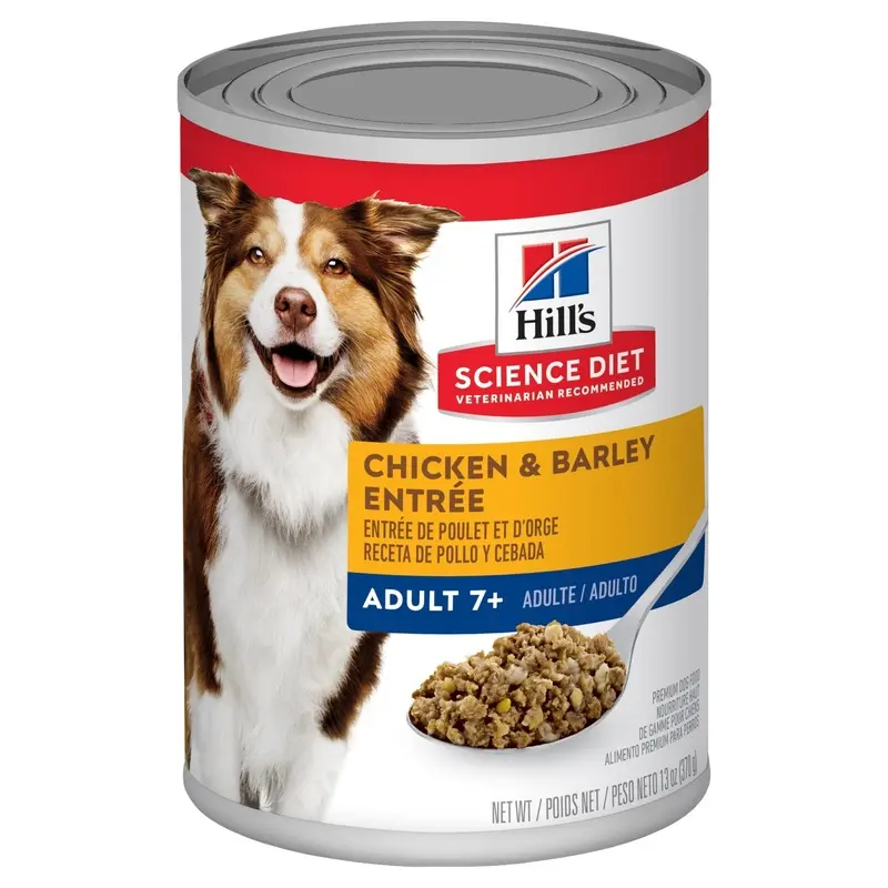 Hill's Science Diet Adult 7+ Chicken & Barley Entree Canned Dog Food 370g