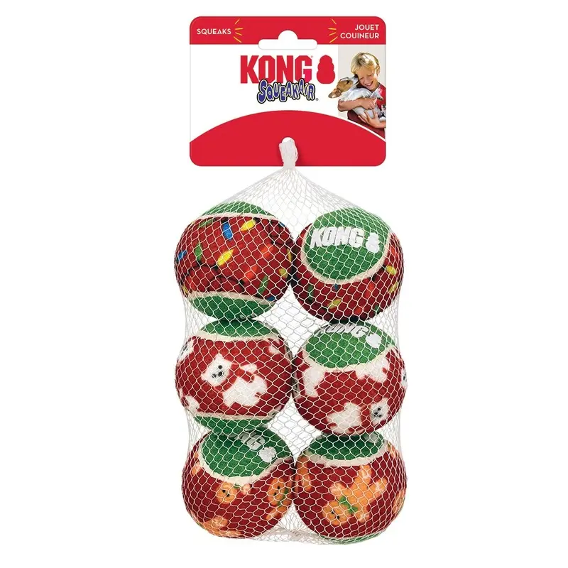 KONG Holiday Squeakair Balls 6 Pack