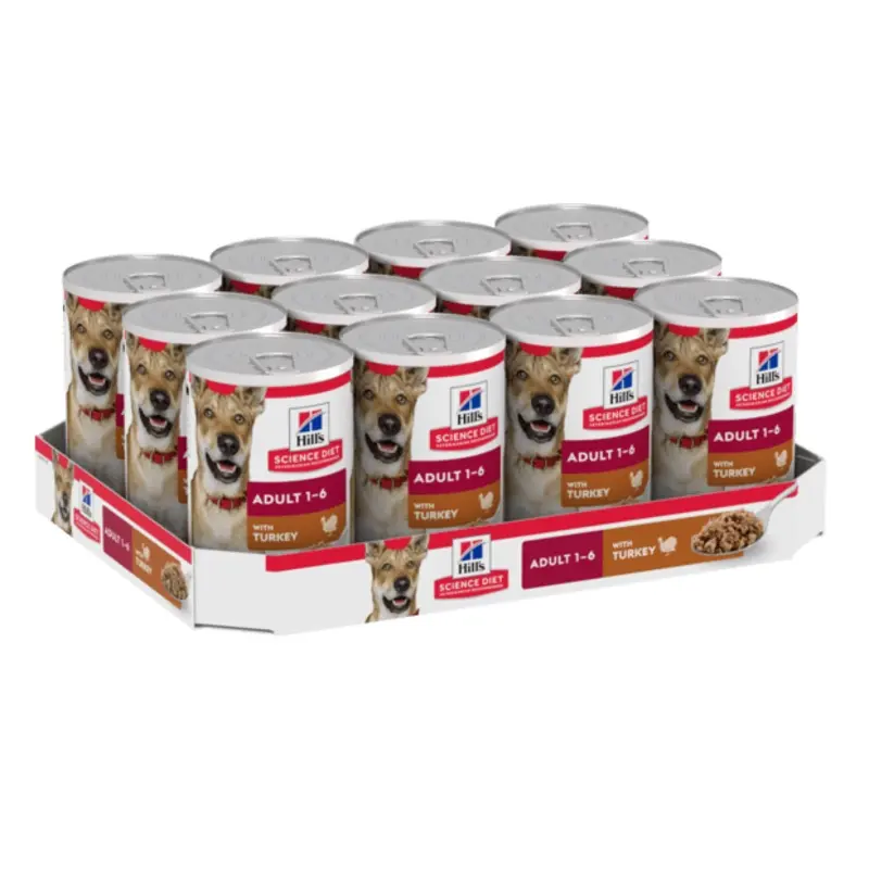 Hill's Science Diet Adult Turkey Canned Dog Food 12x370g