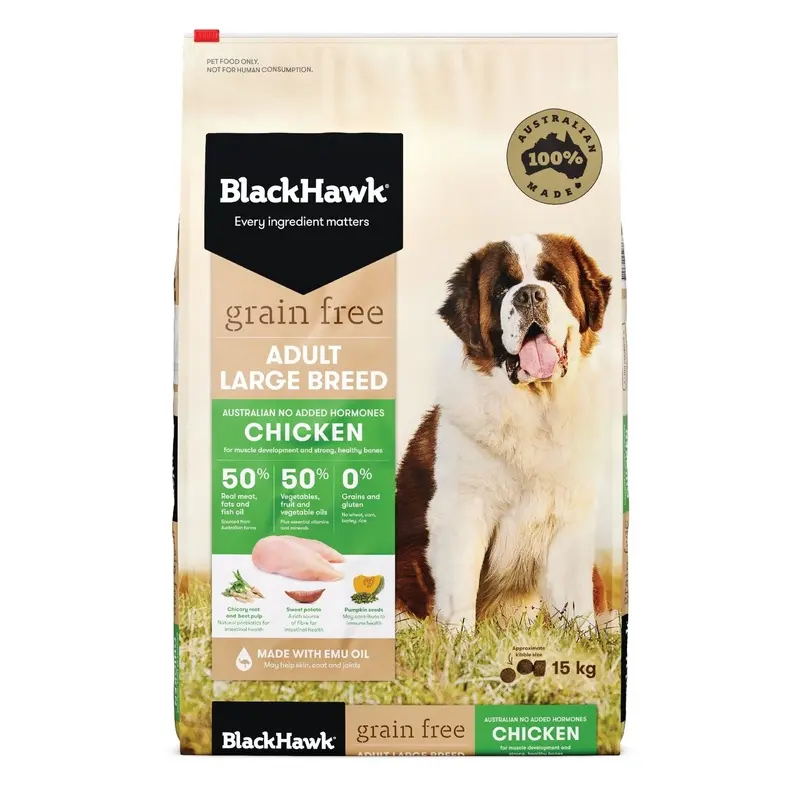 Black Hawk Grain Free Dry Dog Food Large Breed 15kg