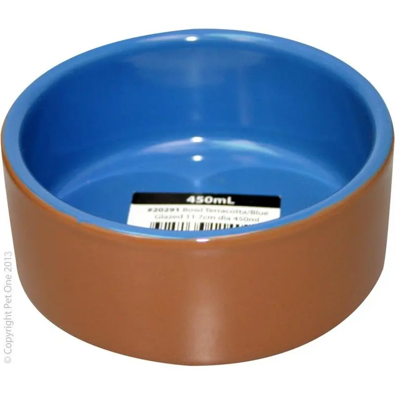 Pet One Dog Bowl Terracotta Blue