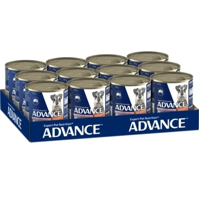 Advance Wet Dog Food Adult Chicken And Salmon 12x700g