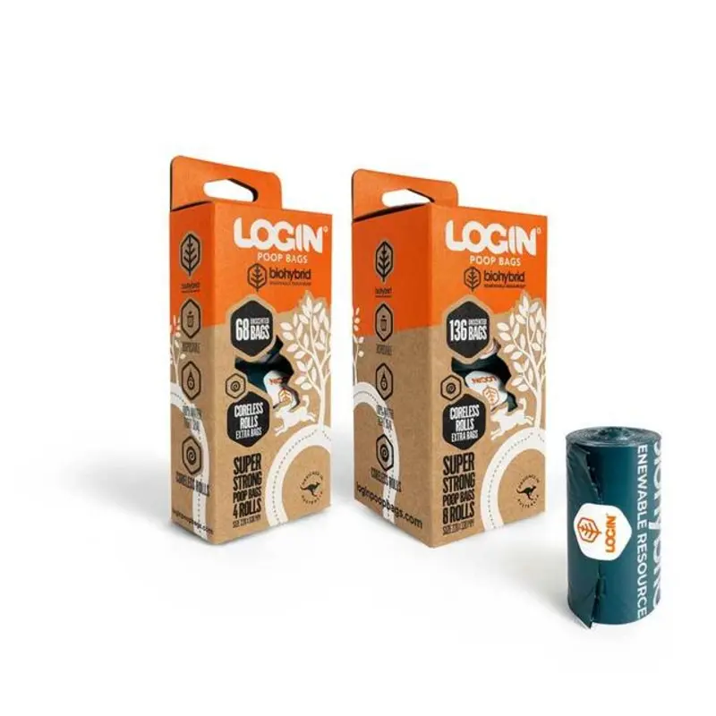 LOGIN Poop Bags Biohybrid Unscented Bags