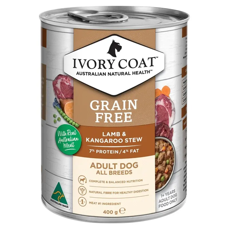 Ivory Coat Grain Free Wet Dog Food Lamb & Kangaroo 400g