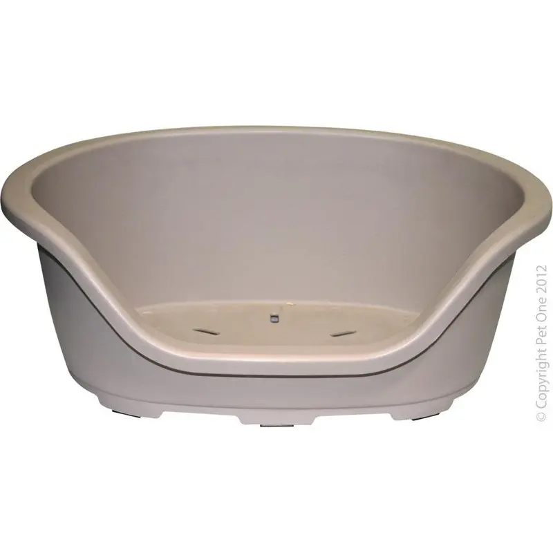 Pet One Plastic Oval Dog Bed Light Grey