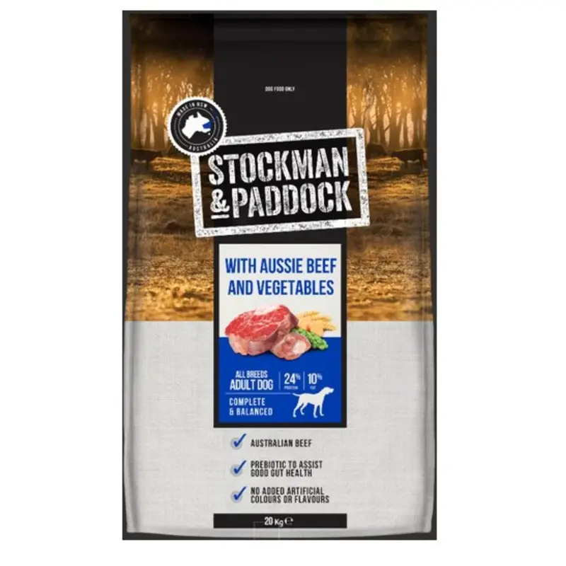Stockman & Paddock Aussie Beef and Vegetables Dry Dog 20kg