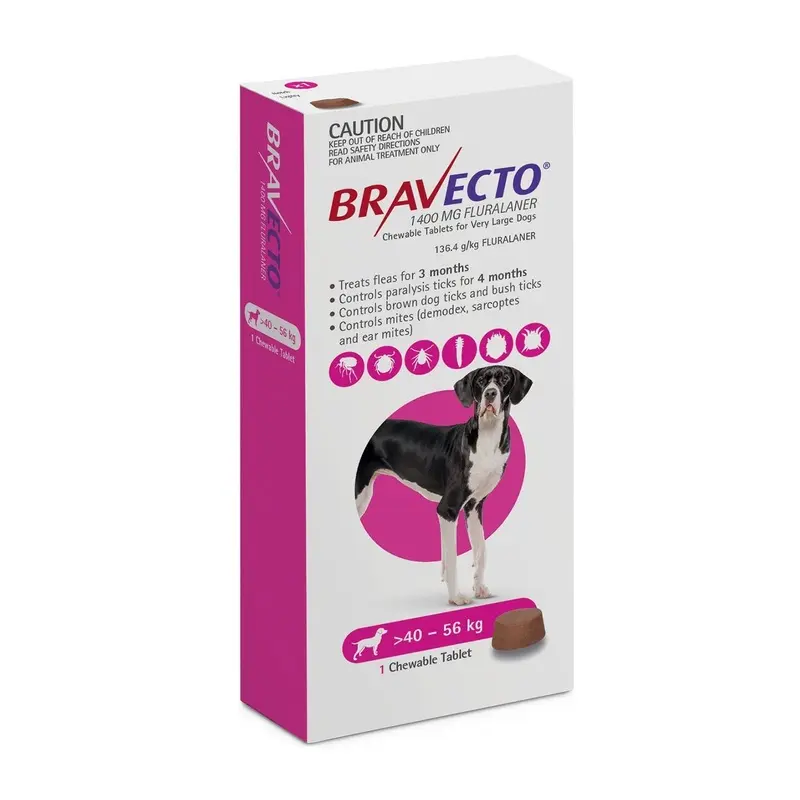 Bravecto Chew for Dogs 40-56kg Purple