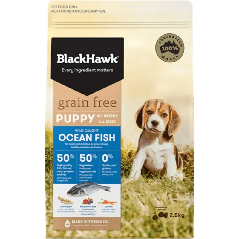 Black Hawk Grain Free Dry Dog Food Puppy Ocean Fish