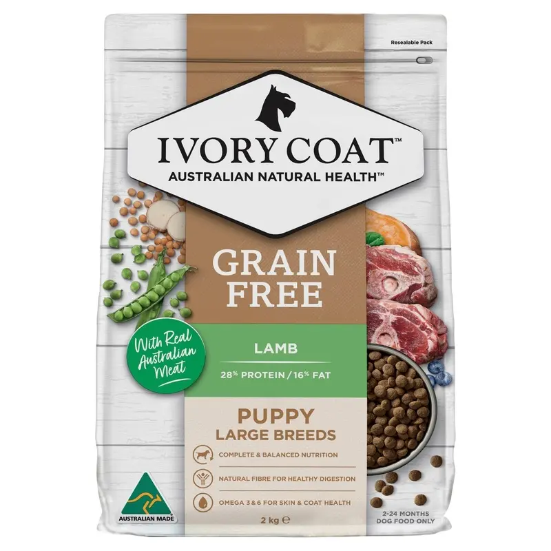 Ivory Coat Grain Free Dry Dog Food Puppy Large Breed Lamb