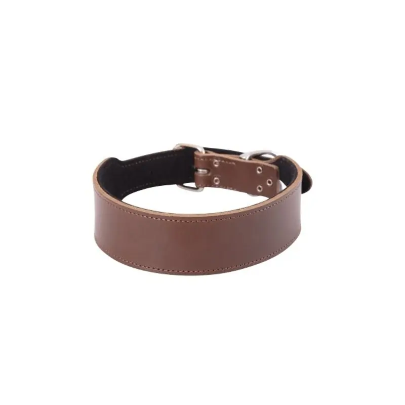 Beau Pets Collar Staffy Plain Brown
