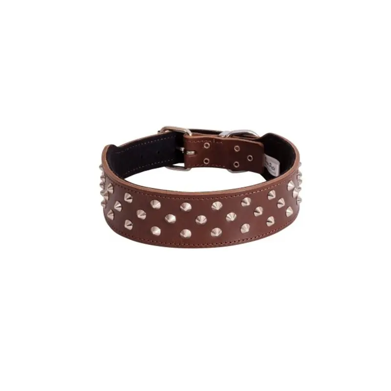 Beau Pets Collar Staffy Stud Brown