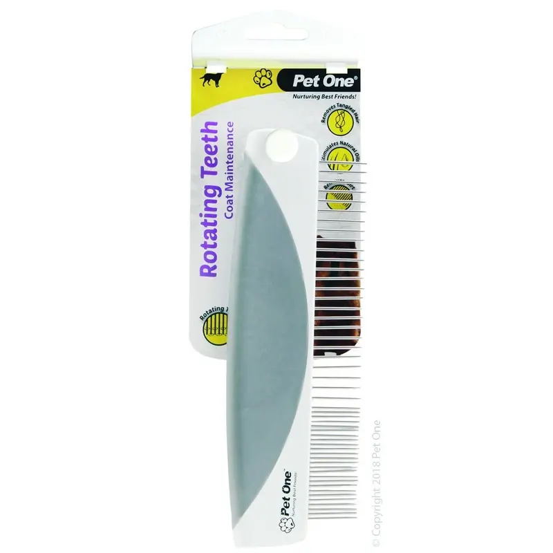 Pet One Comb Rotating Teeth Fine 55 Pins
