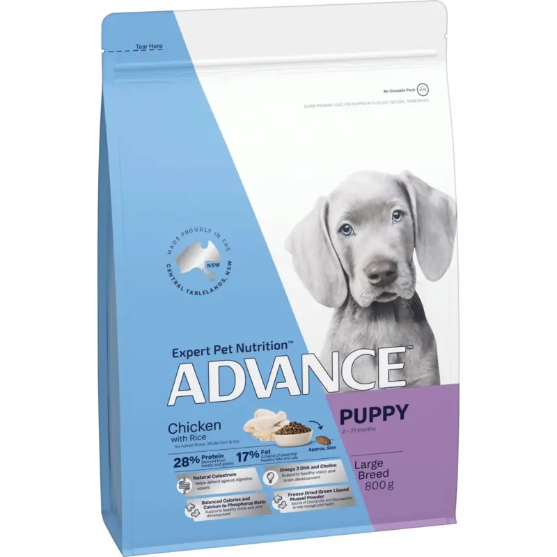 Advance Dry Dog Food Puppy Large Breed Chicken and Rice 800g