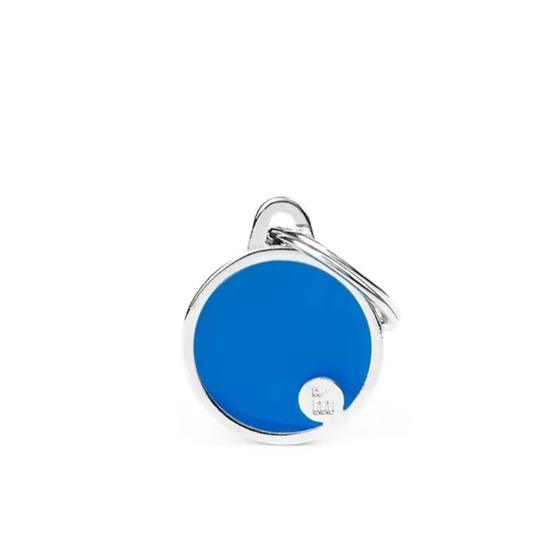 My Family Pet Tag Handmade Circle Blue Large