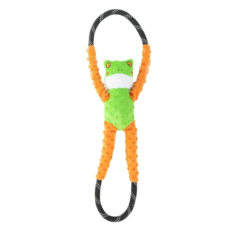 Zippy Paws RopeTugz Squeaker Dog Toy Tree Frog