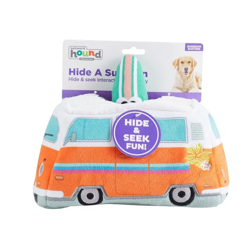 Outward Hound Hide A Surf Van Plush Puzzle Dog 3 Squeaker Toys