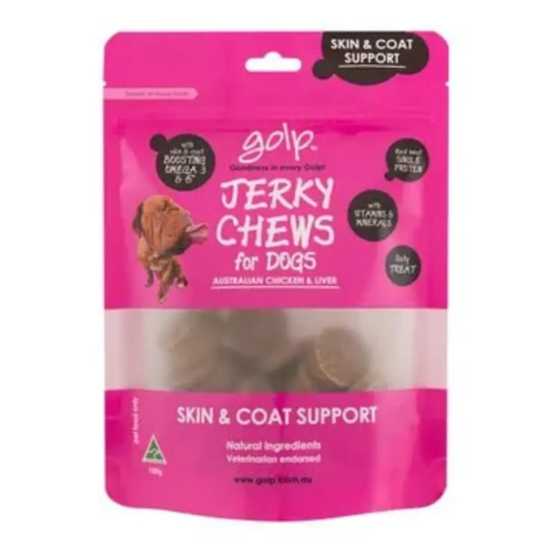 Golp Jerky Chews Chicken and Liver 150g - Skin & Coat Support