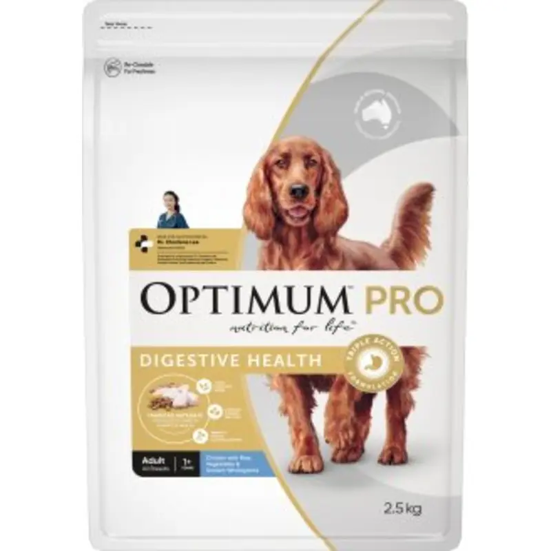 Optimum Pro Dry Dog Food Digestive Health Chicken & Rice 2.5kg