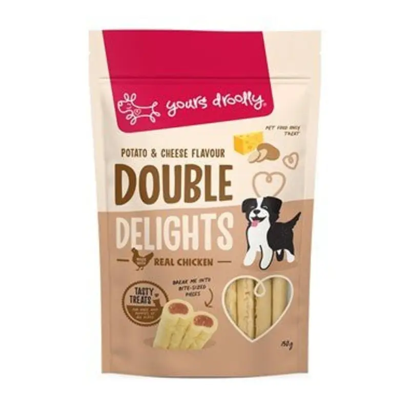 Yours Droolly Double Delights Potato and Cheese Dog Treats 150g