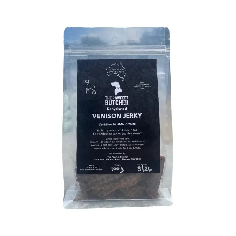 The Pawfect Butcher Venison Jerky 100g
