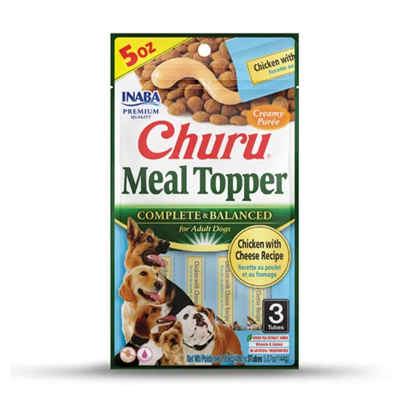 Inaba Churu Meal Topper for Dogs Chicken Cheese Creamy Puree 3 x 48g