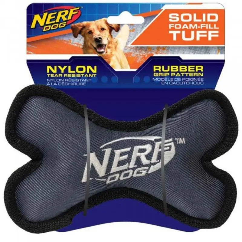Nerf Tuff Rubber Nylon Plush Bone Green/Grey 18cm