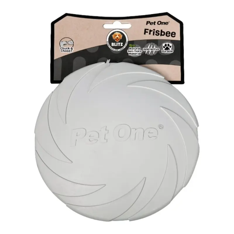 Pet One Dog Toy Blitz Rubber Frisbee Grey