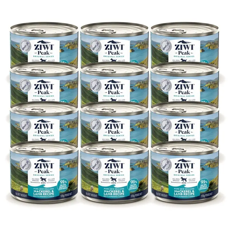 Ziwi Peak Wet Dog Food Mackarel and Lamb Recipe 12x170g