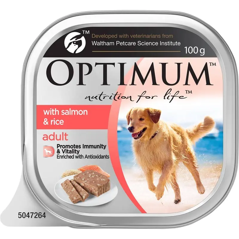Optimum Wet Dog Food Salmon & Rice 100g