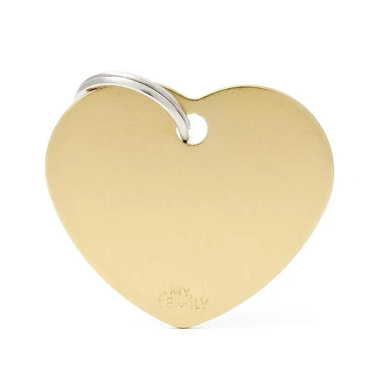 My Family Pet Tag Basic Heart Brass