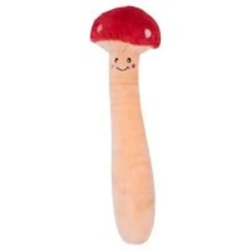Zippy Paws Plush Squeaky Jigglerz Dog Toy Mushroom