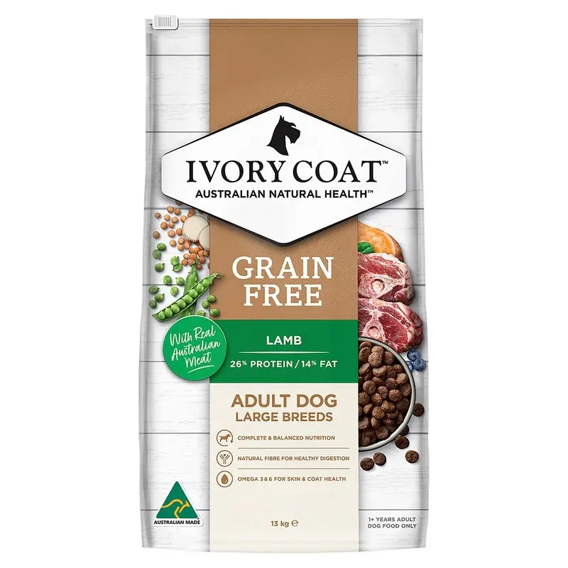 Ivory Coat Grain Free Dry Dog Food Adult Large Breed Lamb 13kg