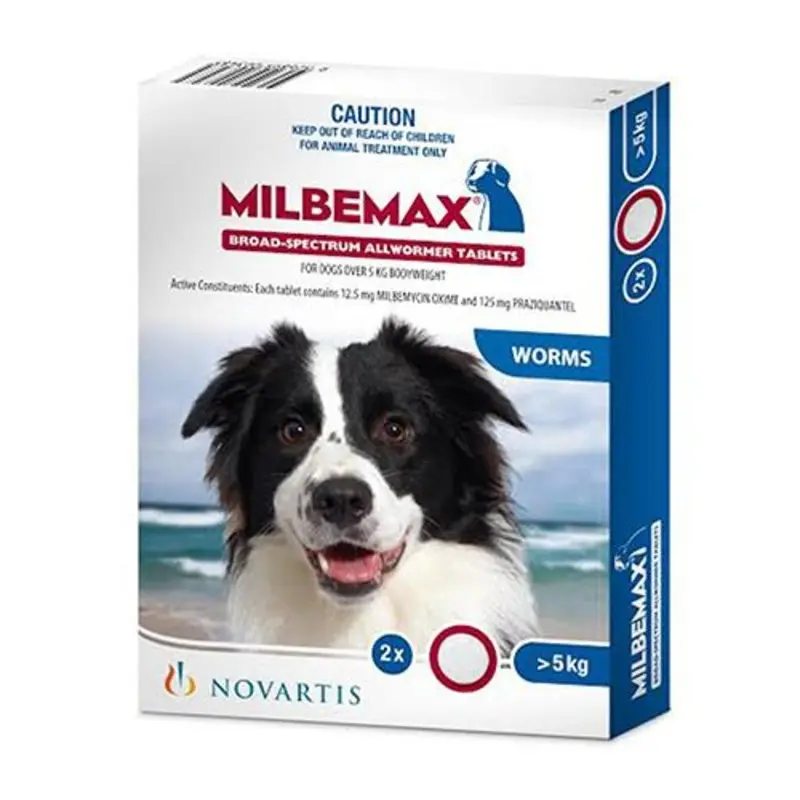 Milbemax Dog Large 5kg To 25kg 2 Tablets