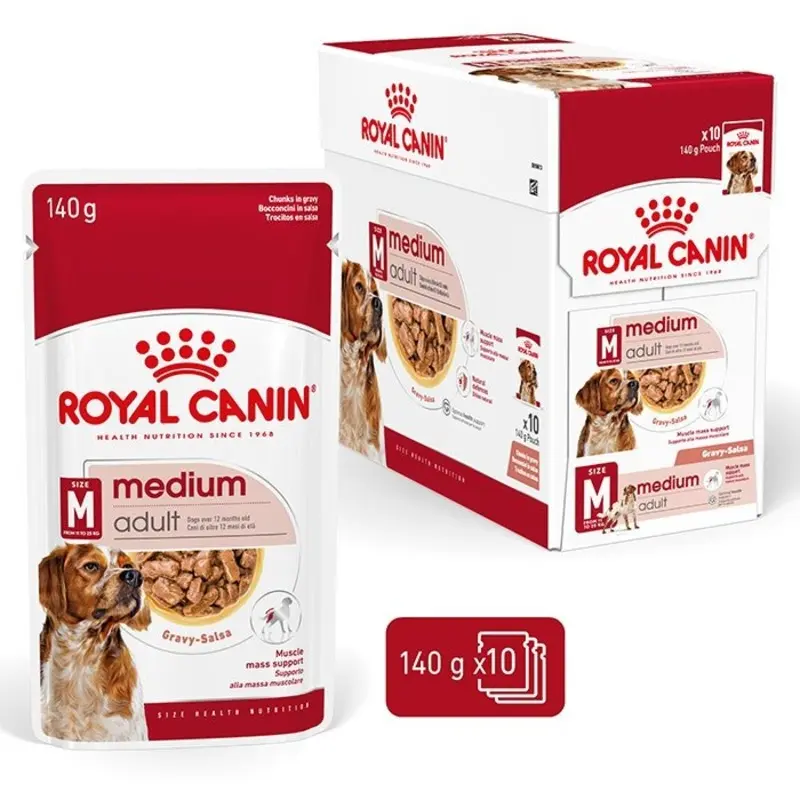 Royal Canin Wet Dog Food Medium Adult 10x140g