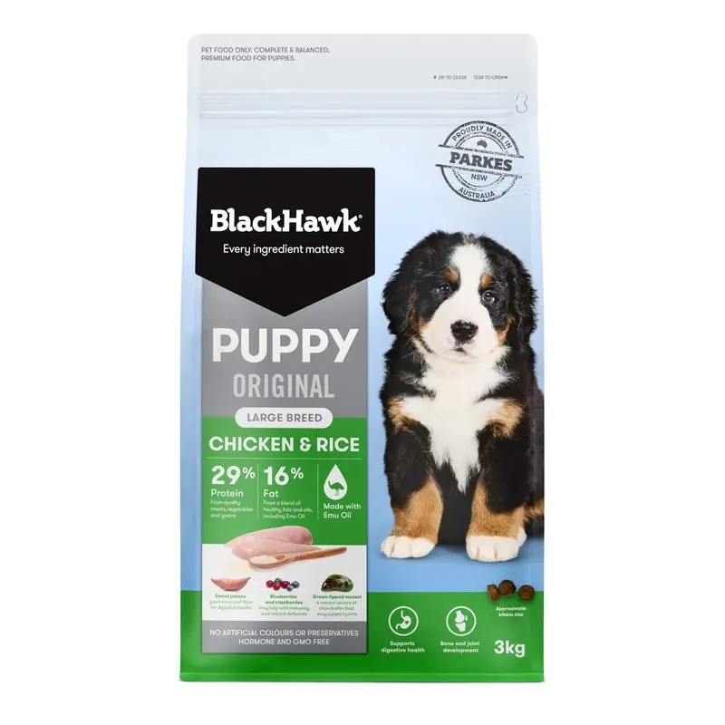 Black Hawk Dry Dog Food Puppy Large Breed Chicken and Rice