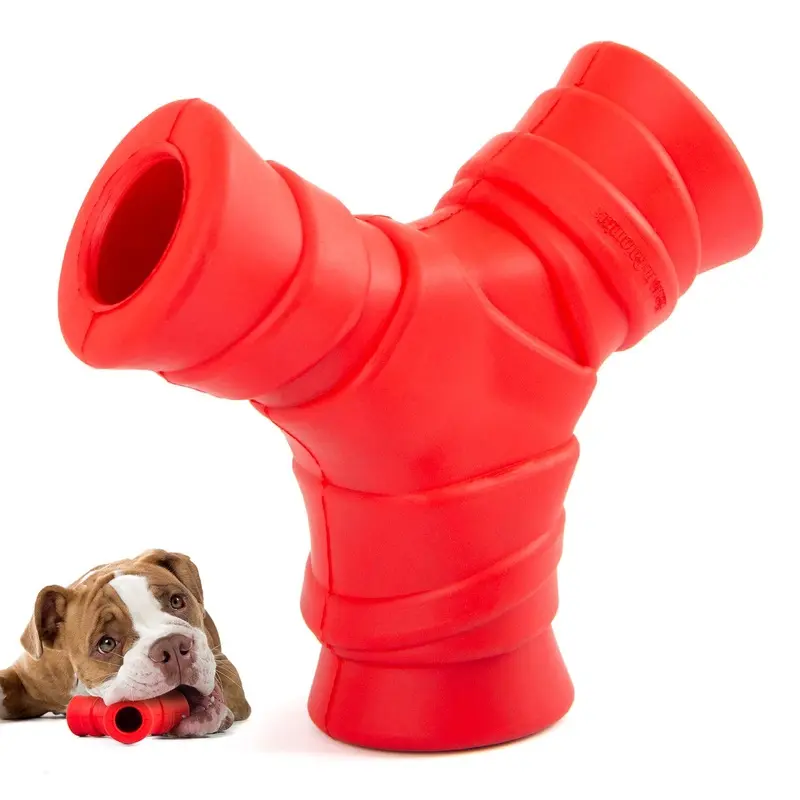 Jeffers Natural Rubber Red "Y" Dog Chew Toy for Medium-Chewers