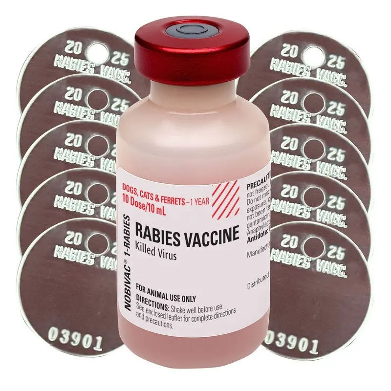 Rx Nobivac 1 Rabies Vaccine, 1 x 10ml Vial Kit with Tags