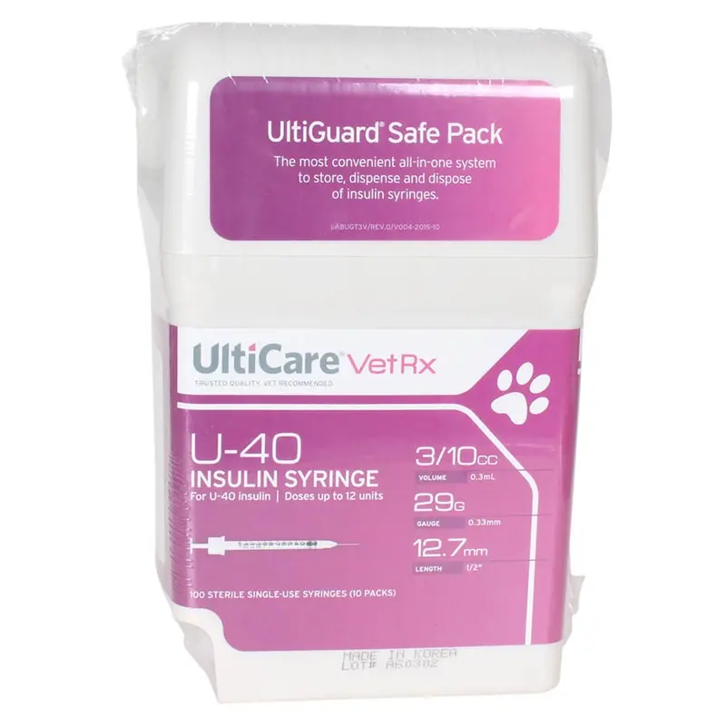 UltiCare U-40 Insulin Syringes with Sharps Container, 100 Count